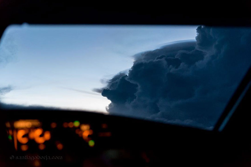 Pilot Santiago Borja Lopez Captures Colossal Pictures Of Clouds and Lightning Storms From His Cockpit